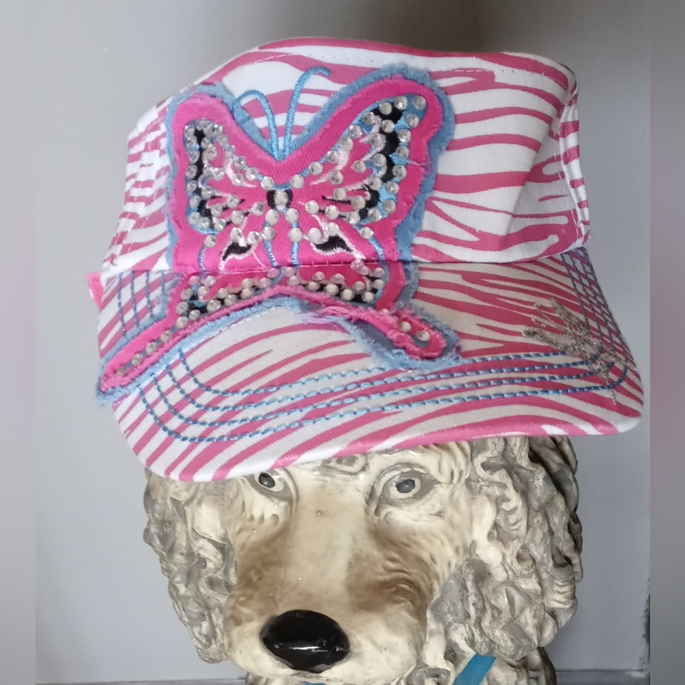 Pink Butterfly Sun Visor Cowgirl Hat